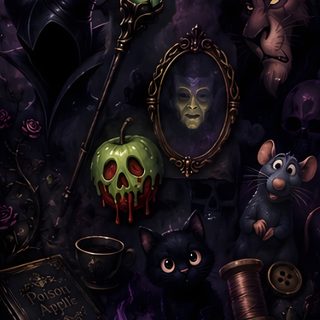 an image of halloween decorations with cats and mice Halloween Disney Villains Halloween, Halloween Disney, Phone Backgrounds, Lock Screen, Desktop, Phone, black