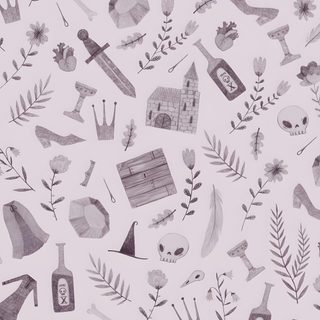 an image of a pattern with various things on it Halloween Magic Potions Light Greysmall Witch Pattern Background, Witch Fantasy Pattern Design, Witch Pattern Design, gainsboro