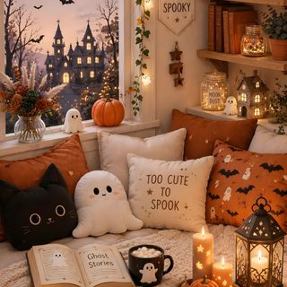 a living room filled with lots of halloween decorations Halloween Room sienna