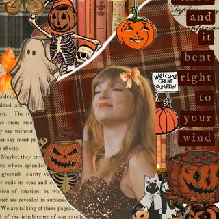 a collage with pumpkins and other items on it Halloween Taylor Swift Halloween Taylor Swift, Taylor Swift Halloween, Taylor Swift Folklore Collage, sienna