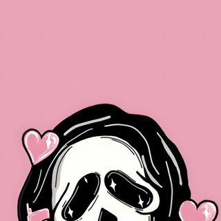 a woman with her mouth open in front of a pink background and an image of a skeleton Cute Scream Halloween Halloween Rose, Halloween Iphone Backgrounds, Halloween Backgrounds, light pink