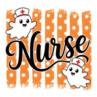 an image of nurse and ghost with the word nurse Nurse Halloween white