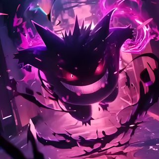 an animated image of a demon in the middle of a dark alley with neon lights Gengar Halloween Haunter, Pokemon Best, Ghost Pokemon, Pokemon Gengar, Gengar Pokemon, Dark Pokemon, indigo