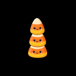 three stacks of donuts sitting on top of each other in the middle of a black background Candy Corn Halloween Fall Doodle Black black