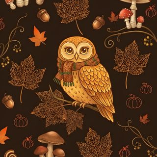 an owl sitting on top of a tree next to mushrooms and leaves Halloween Owl Lamborghini Supercar, Pokemon Bookmark, Spring Party, Funny, Exclusive Gift, black