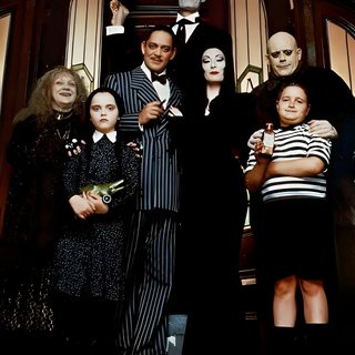 a group of people dressed up in halloween costumes Halloween Family Cameos Beetlejuice Collage, Haunted House Iphone, Spooky Collage, Adams Family Costume, black