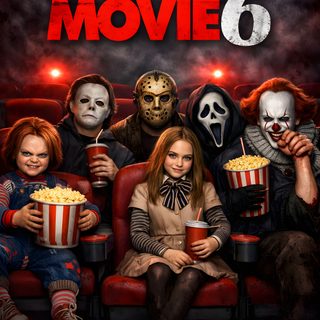 the movie poster for scary movies 6, which features five people sitting on a red chair with Halloween 6 Scary Movie 6, Image Halloween, Soap Opera, Scary Movies, Movie Art, Horror Movies, black