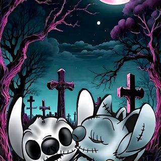 Summer Themed Wallpaper, Nightmare Before Christmas Ornaments, Lilo And Stitch Characters, Angel Lilo And Stitch, Skull Artwork, Lilo And Stitch Drawings, Sugar Skull Artwork, Nightmare Before Christmas Wallpaper, Nightmare Before Christmas Quotes Halloween Stitch And Angel Summer Themed, Nightmare Before Christmas Ornaments, Lilo And Stitch Characters, dark slate gray