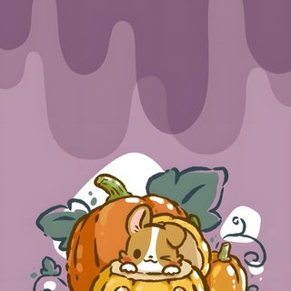a cartoon pumpkin with an evil face surrounded by smaller pumpkins on a purple background Corgi Halloween Corgi, October, Cute Puppy, Puppy, Corgi Christmas, Cute Home Screens, rosy brown