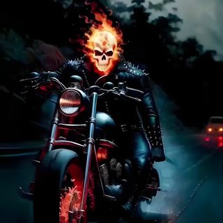 a man riding on the back of a motorcycle with flames coming out of his face Halloween Motorcycle Halloween Skulls, Ghost Riders, Watch Faces Marvel, Cowboy Ghost Rider, black