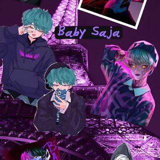 an image of some people in front of the eiffel tower with purple lighting Baby Saja Halloween Baby Saja Demon, Mystery Saja And Baby Saja, Saja Boys Baby Saja Full Body, midnight blue