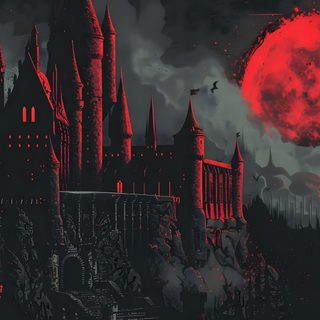 an image of a castle at night with the moon in the background Dracula Halloween Halloween Desktop, Vampire Castle, Gothic Background, Castlevania, Goth, black