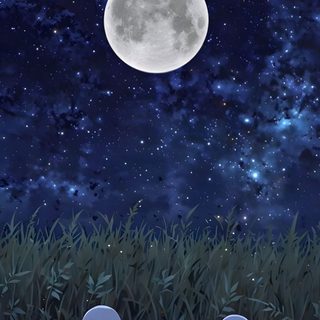 two ghost statues sitting in the grass under a full moon and stars filled night sky Blue Halloween Aesthetic Ghostly Night Sky, Iphone Ghost, Ghost Iphone, Ghost For Phone,