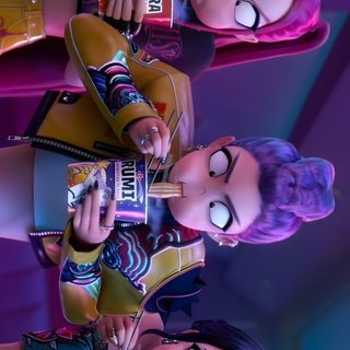 three animated women standing next to each other Kpdh Halloween Kpop Demon Hunters Picture, Kpop Demon Hunters Girls, Romy, dark slate gray