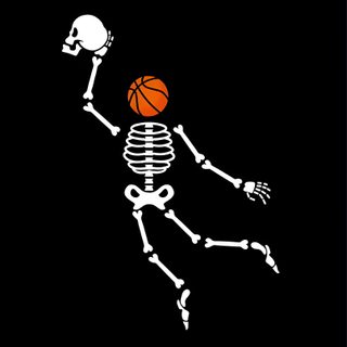 a skeleton with a basketball in its hand is shown on a black background, and it appears to be floating Halloween Nba Jatt Life Logo, Bad Attitude Quotes, Window Mural, Skeleton Drawings, Rosa Dos Ventos, black