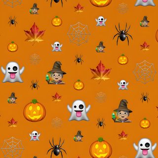 an orange halloween wallpaper with pumpkins, jack - o'- lanterns and ghost faces Halloween Emoji Fall Halloween Emojis, Halloween Emoji, Fall Emoji, chocolate