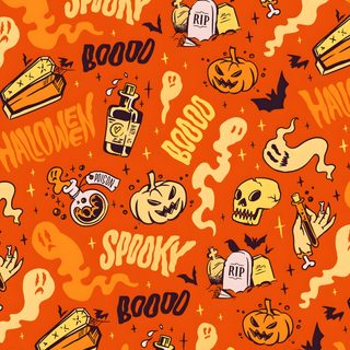an orange background with halloween related items Halloween Candy Design Spirit Halloween Background, Spirit Halloween, Halloween Backgrounds For Ipad, orange red
