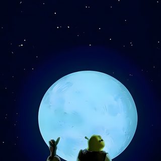 two people sitting on top of a rock looking at the moon Halloween Shrek Shrek Movie, Shrek Background, Shrek The Musical, Donkey And Shrek, Shrek Backgrounds, black