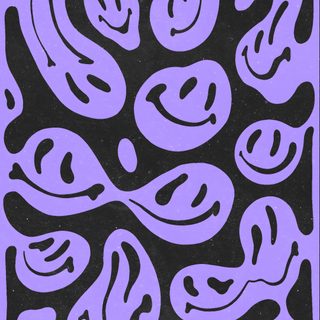a purple and black abstract painting with swirls Halloween Smiles Lavender Bmp Images, Trippy Pattern, Purple Retro Smiley Art,
