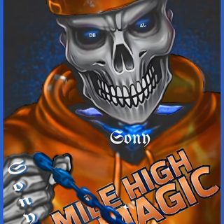 an image of a skeleton wearing a football helmet and holding a chain around his neck Denver Broncos Halloween Denver Broncos Tattoo, Denver Broncos Art, Denver Broncos, Broncos, dark olive green