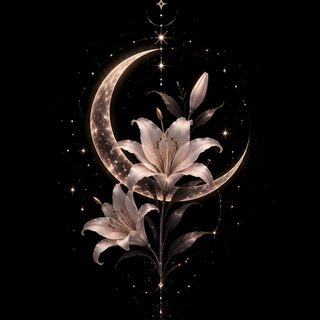 the moon and flower are in the dark sky Moonlight Flowers Halloween Floral Paper Texture Background Design, Mystic, Black Flowers,