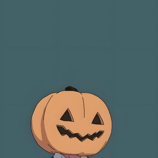 a man sitting in front of a pumpkin with his arms crossed Halloween Boy Pumpkin Head, Hello September, Dibujos Bonitos, Halloween, dark slate gray