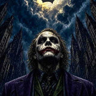 the joker is standing in front of some tall buildings Joker Halloween black