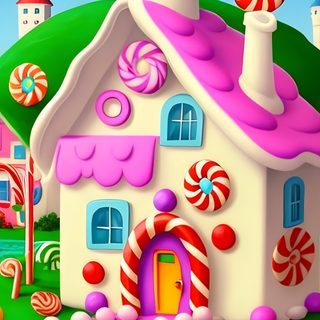 a cartoon house with candy land in the background Halloween Candy House Candyland Images, Candy Land Cartoon, Cartoon Candy Land, dark gray