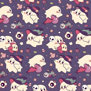 the pattern is very colorful and cute Kirby Halloween Iphone Kirby Halloween, Kawaii Ghost Pokemon, Ghost Pokemon Halloween, dim gray