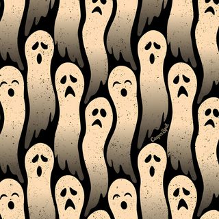 a group of ghost faces with eyes drawn on them Halloween Spooky Ghost Pattern Halloween Iphone, Diseños Del Fondo De Pantalla, Halloween Backgrounds, rosy brown