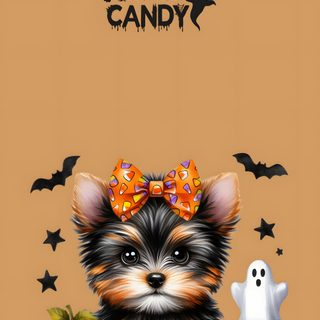 a small dog with a bow on its head sitting in front of some halloween decorations Yorkie Halloween Cute Halloween Puppy, Cute Halloween Puppy Backgrounds, Cute Dog Halloween, peru