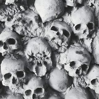 a bunch of skulls that are stacked on top of each other Halloween Thorny Skulls Warm Gray Abstract Artwork, Pokemon, Skulls Texture, Pokémon,