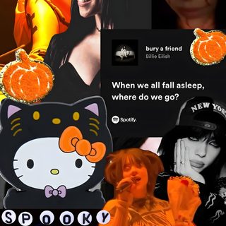 the collage has pictures of people with cats on them Billie Eilish Halloween Halloween, Billie Eilish, Pretty, black