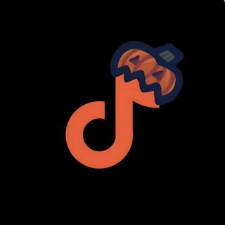 an orange and blue umbrella with the letter j on it's side in front of a black background Tiktok Halloween Halloween Tik Tok Icon, Halloween App Icons Instagram, Halloween App Icons Tiktok, black