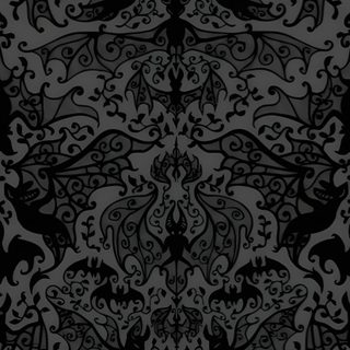 a black and gray wallpaper with ornate designs Gothic Halloween Pattern In Black And Goth Background Phone, Goth Iphone Background, Black Gothic Bat, dark slate gray