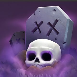 there is a skull sitting in the middle of a pile of rocks with crosses on it Clash Royale Halloween Clash Of Clans Skull, Graveyard Hd, Graveyard Background Cartoon, dark slate gray