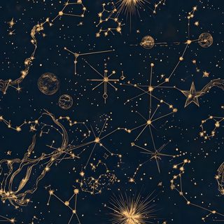 an image of stars and planets in the night sky with gold foil on black paper Hand Drawn Halloween Constellation Navy Constellation Ceiling, Boho Stars, Den, Celestial Prints, black