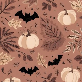 a bat and pumpkin pattern on a brown background Fall Halloween Backgrounds Halloween, Autumn Phone, Halloween Iphone Backgrounds, Castlevania, indian red