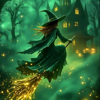 a witch flying through the air on her broom Halloween Witch Iphone Witch Broom, Witches Backgrounds, Good Witch, Witches Iphone, dark slate gray