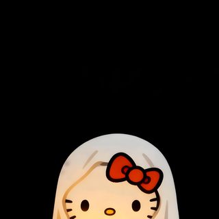 a hello kitty light with a pumpkin on the ground next to it and a ghost Hello Kitty Y2k Halloween Sanrio Halloween, Hello Kitty Ghost, Hello Kitty Iphone Halloween, black