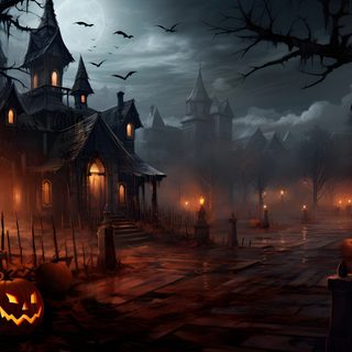 an image of a halloween scene with pumpkins High Quality Scary Halloween Halloween Background Outside, Halloween Thumbnail Background, Halloween Background Desktop, black