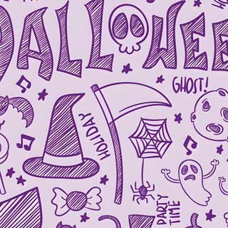 purple halloween doodles on a white background Halloween Jumble -faded Purple Halloween Backgrounds Purple, Halloween Iphone Purple, Pastel Purple Halloween, gainsboro