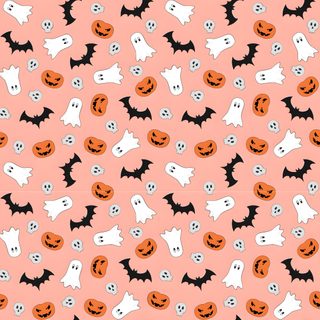 an orange and black background with lots of white ghost heads on the top of them Roller Rabbit Halloween Cute Halloween Backgrounds, Cute Backgrounds Halloween, Preppy Halloween Ipad, light pink