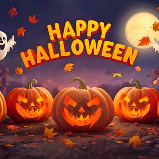 halloween pumpkins with jack - o'- lanterns and ghost faces in the background Happy Halloween 4k Pumpkin, Witch, Cute Iphone Tumblr, Halloween Backgrounds, Halloween, saddle brown