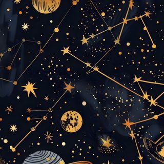a black background with gold stars, planets and saturns on it's sides Halloween Space Lights On, Samsung Galaxy S24 Ultra Background, Callisto Background, black