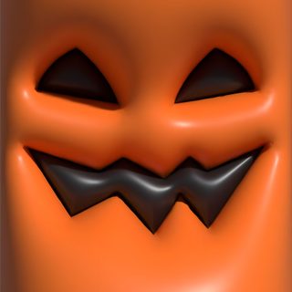 an orange square with black lines and a smiling face 3d Iphone Halloween 3d Fall Iphone, Jelly Halloween, Halloween Puffy, Spooky Smile, Fall 3d, chocolate