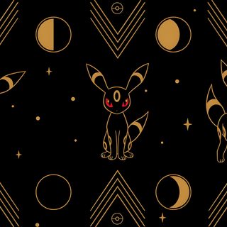 an image of some animals in the night sky with moon and stars on black background Halloween Umbreon Eevee Halloween, Umbreon Ipad, Umbreon Pc, Eevee Silhouette Aesthetic, Umbreon Banner, black