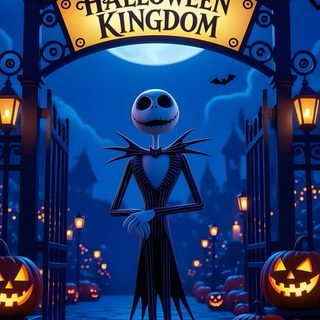 jack skellingy from the animated movie halloween kingdom Halloween Town Nightmare Before Christmas midnight blue
