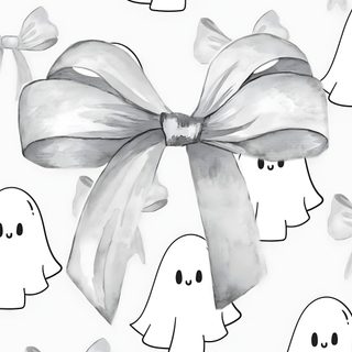 a bunch of ghost heads with bows on them Cute Halloween Bow Preppy Ghost, Aesthetic Ghost, White Halloween Aesthetic, white smoke