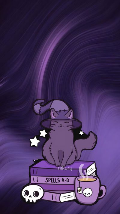 Purple Witch Wallpaper, Purple Wallpaper Halloween, Purple Halloween Wallpaper, Halloween Wallpaper Iphone Purple, Purple Halloween Phone Wallpaper, Cute Witch Cat Wallpaper, Purple Aesthetic Cute Halloween Wallpaper, Purple Witchcraft Wallpaper, Halloween Purple Wallpaper Halloween Purple Cats Custom Purple Witch, Purple Halloween, Halloween Iphone Purple, dark slate gray